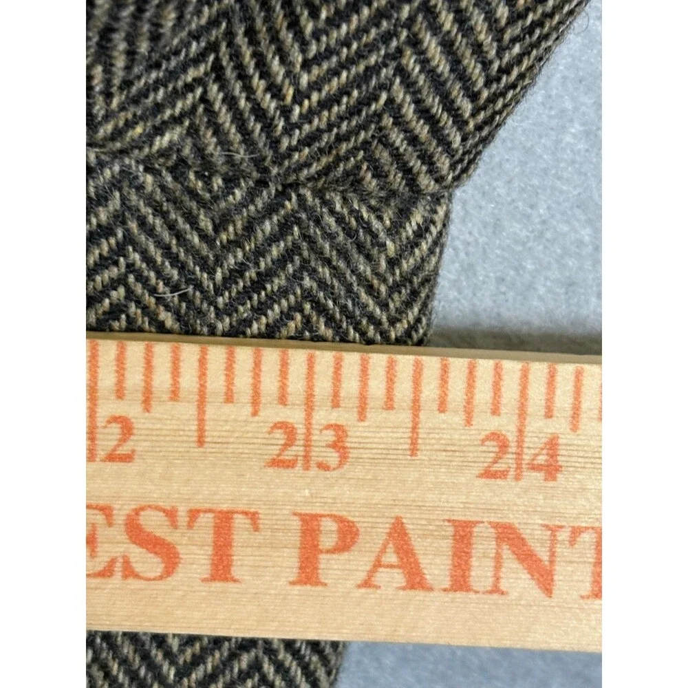 Vtg Lands End Blazer Mens 44S Brown Herringbone Wool Lambswool Made In USA